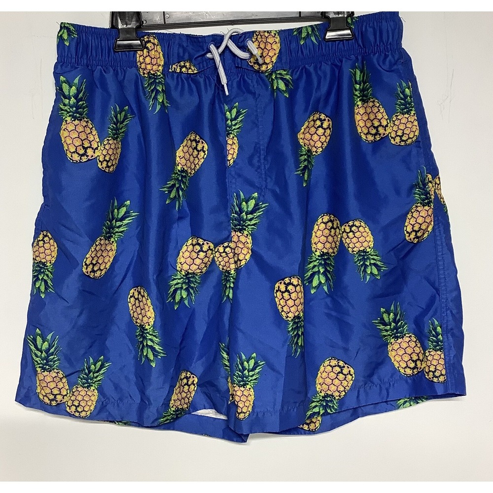Men's Swim Trunks Blue Pineapple Size Large  Sears